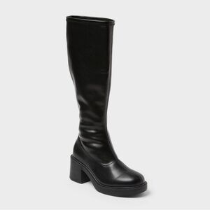 wild fable “Danika” Stretch Black Knee Combat Boot